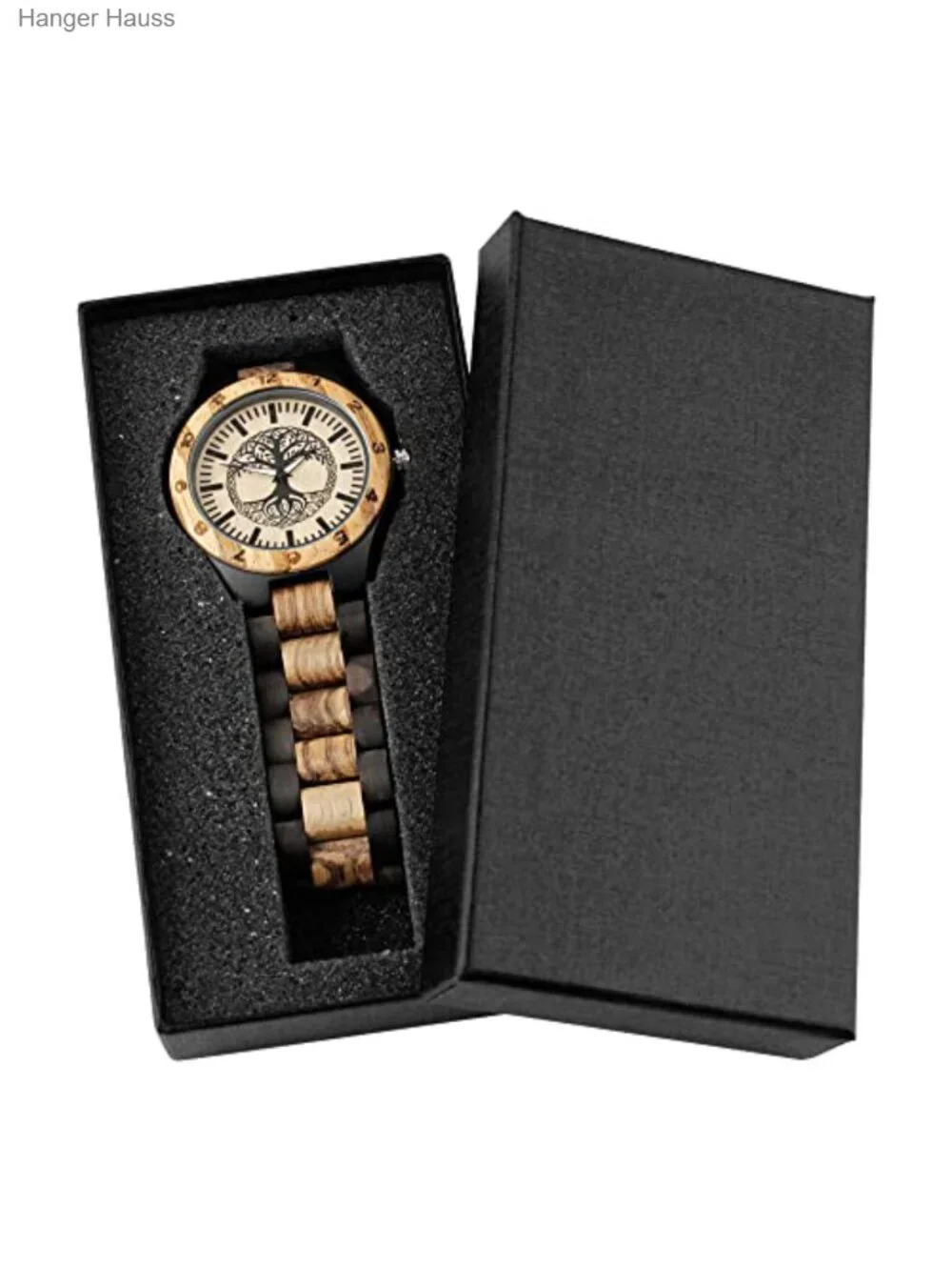 Men's Handmade Wooden Watch Lightweight Analog Quartz Tree of Life